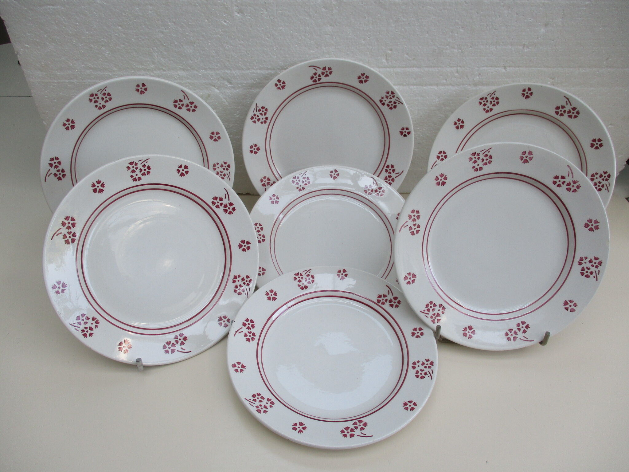 7 dessert plates in earthenware K G de Lunéville Model Danièle