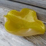 Vintage 1950/1960 Cendrier jaune en pate de verre Murano