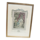 Antique framed lithograph "The School of Love" by Chatelain