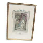 Antique framed lithograph "The School of Love" by Chatelain