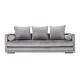Sofa KOPENHAGA velours argent, design scandinave