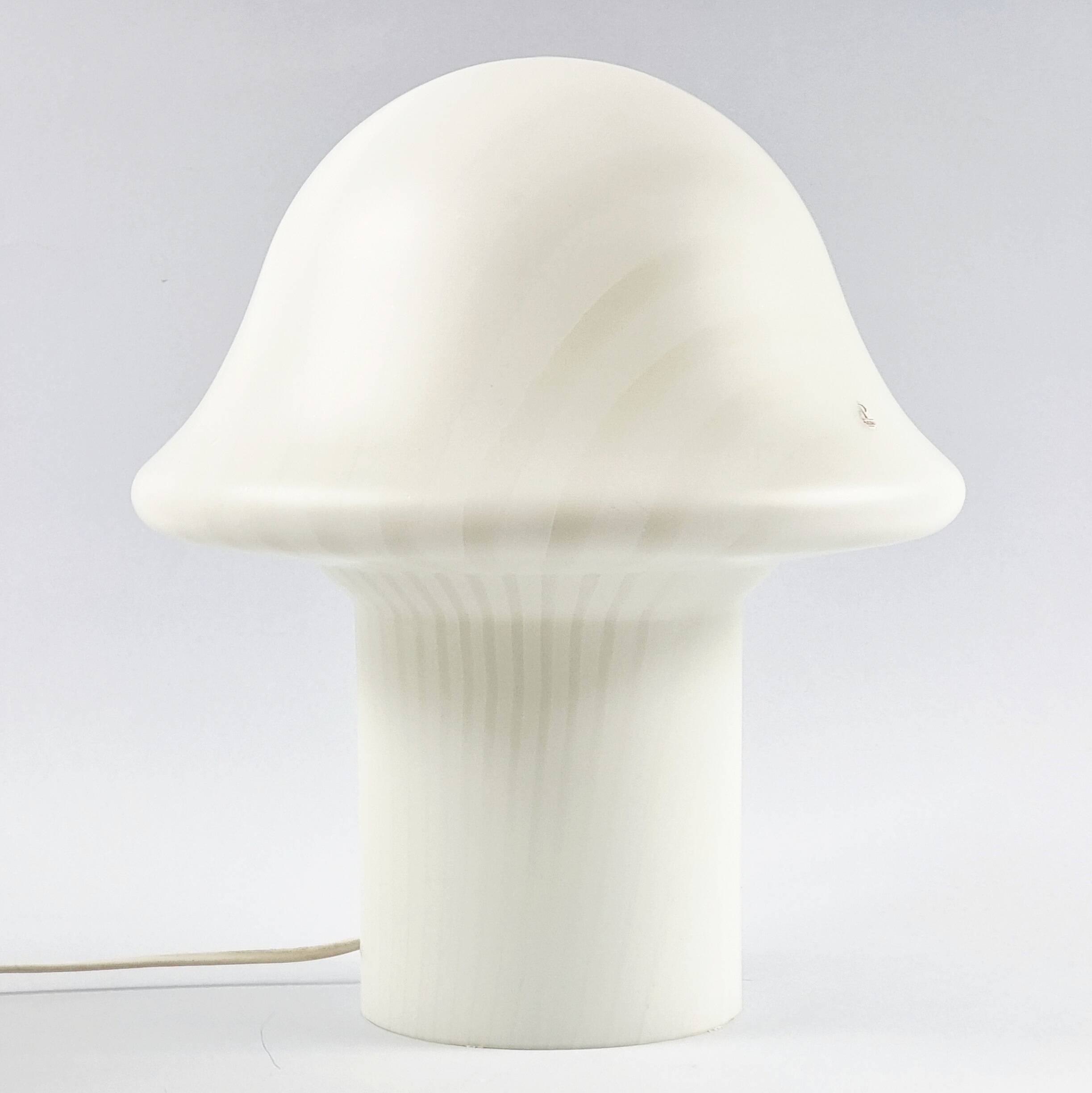 Large Mid Century Space Age Glass Mushroom Table Lamp from Peill & Putzler, Germany, 1970s
