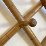 Oak accordion coat rack with 10 hooks