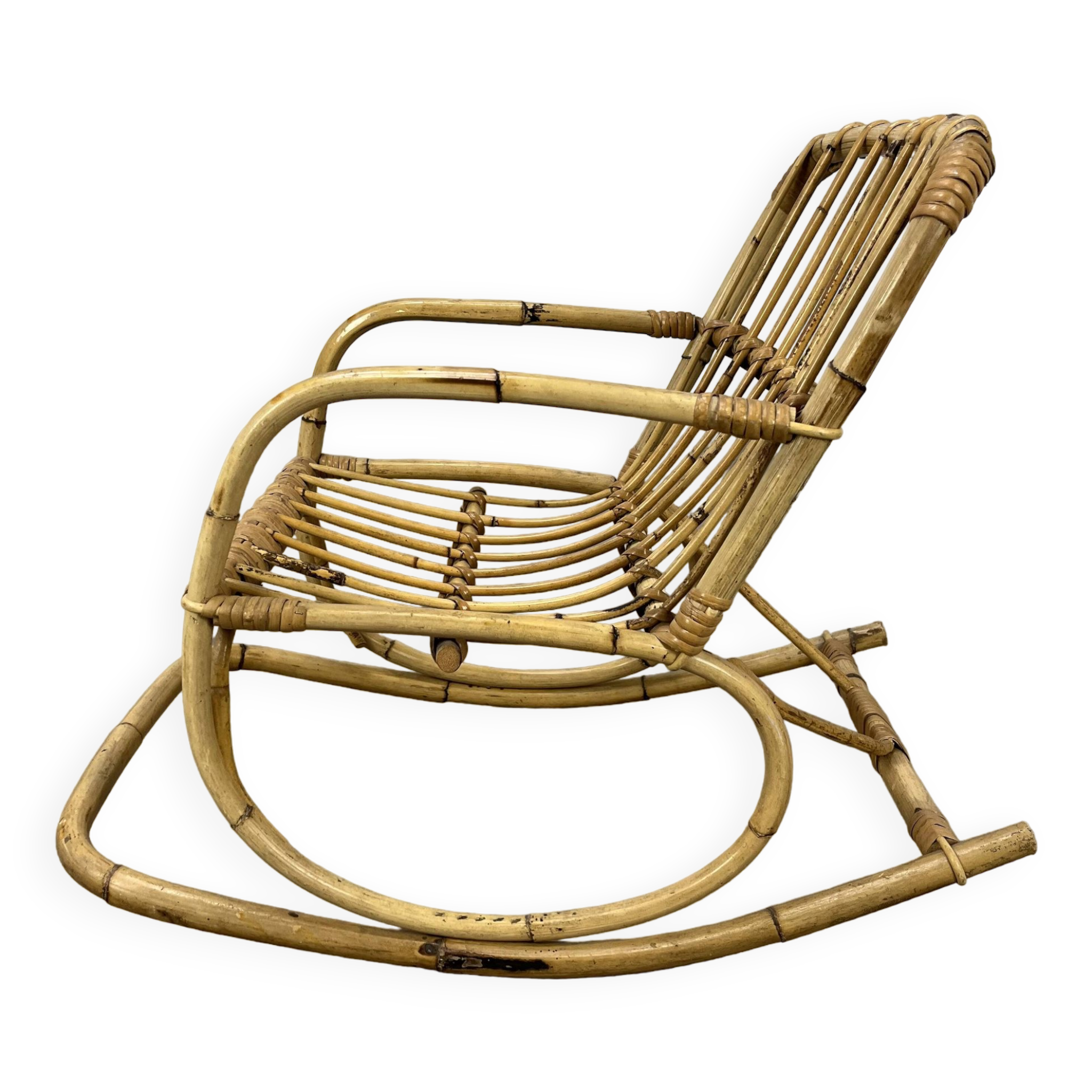 Rocking chair rotin enfant