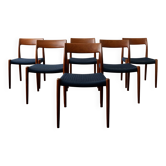 Danish Modern Teak Dining Chairs Model 77 Niels Otto Møller 1960s, Set of 6