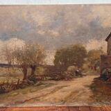 Oil on panel François-Edouard Bournichon Basse-Goulaine late 19th century
