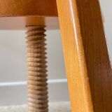 Vintage Solid Beech Screw Stool