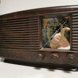 ancien Poste Radio TSF à lampes en Bakélite Sonora de 1946 ART Déco