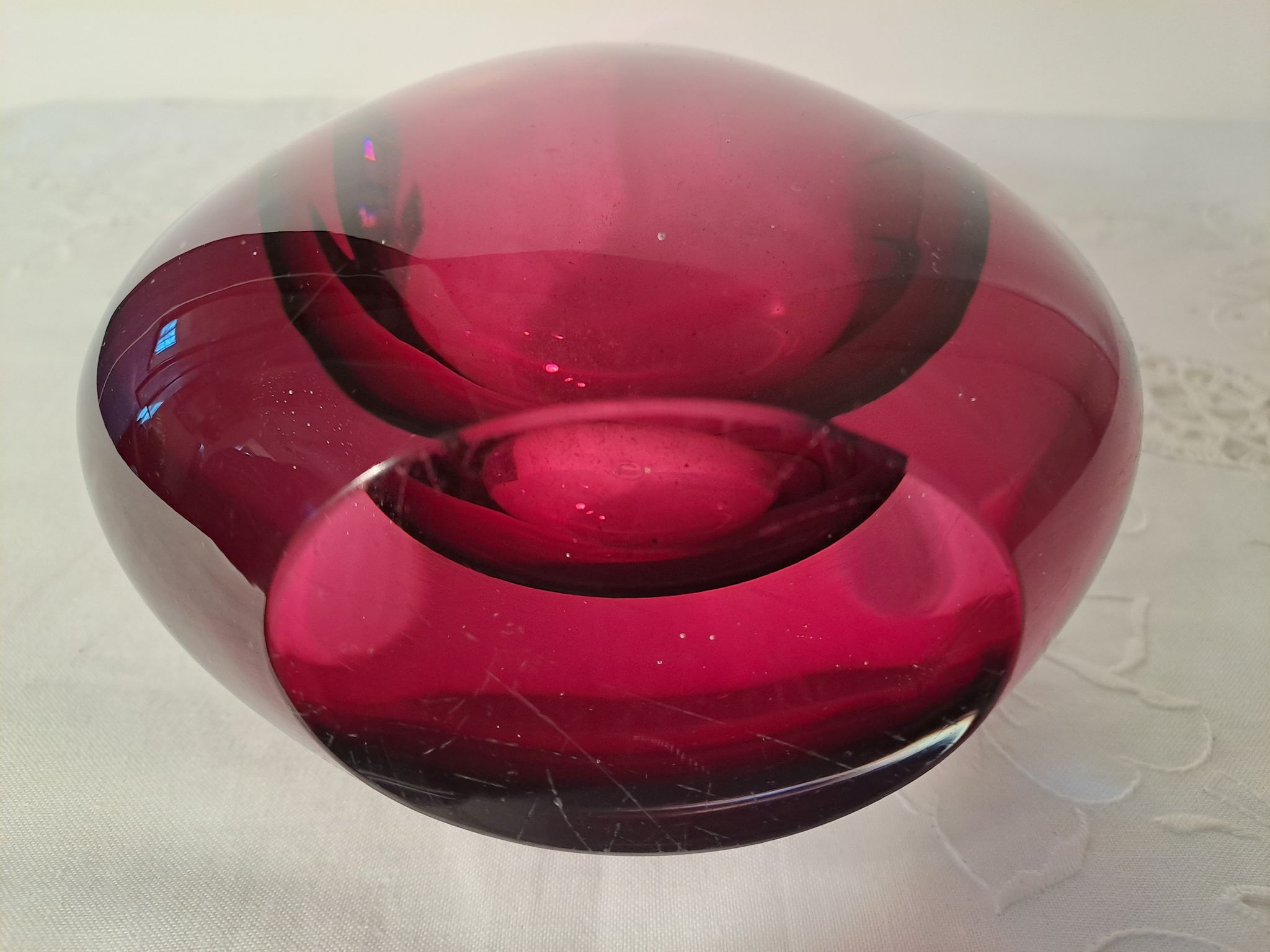 Vase soliflore en verre de Murano par Flavio Poli