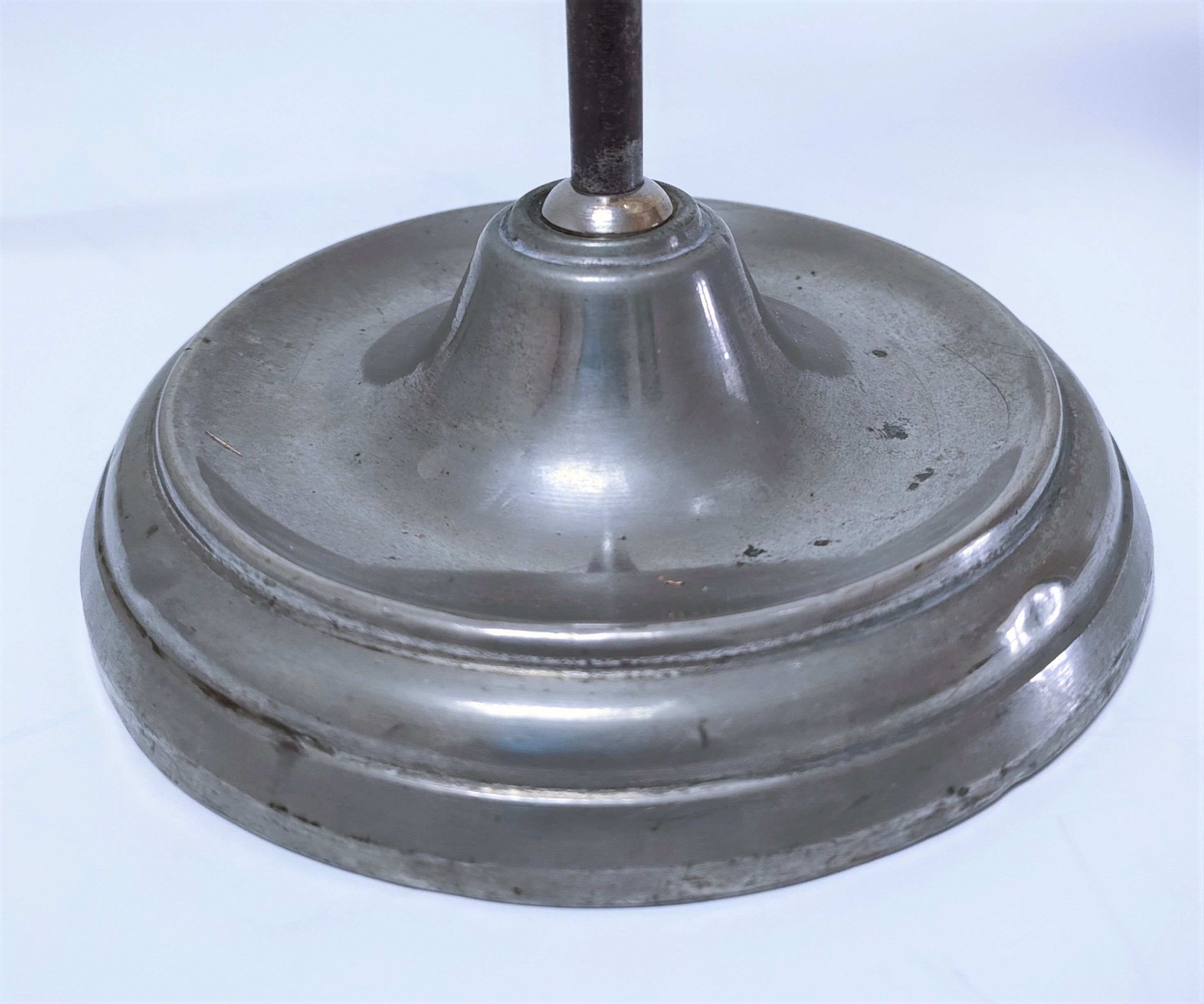 Art deco lamp silver and opaline brass