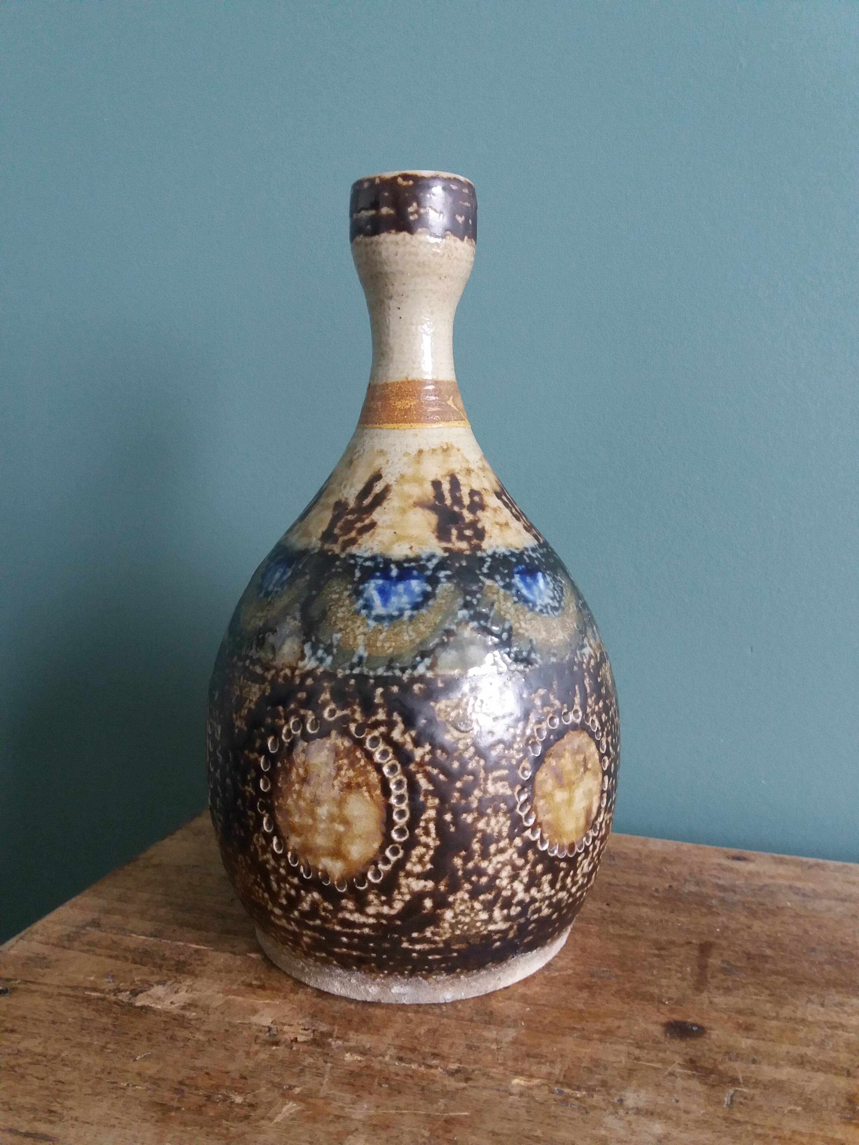 Stoneware vase signed Jean Claude Courjault Keraluc