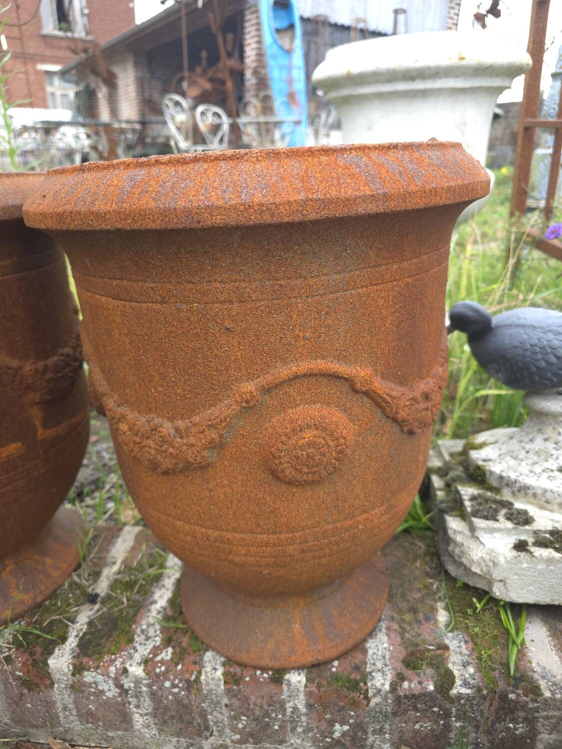 Cast iron Medici Anduze vase, garden decoration