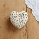 Openwork heart-shaped box in ivory earthenware – Vintage sweet jar