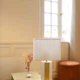 Lampe la Luco finition laquée blanc & or jaune