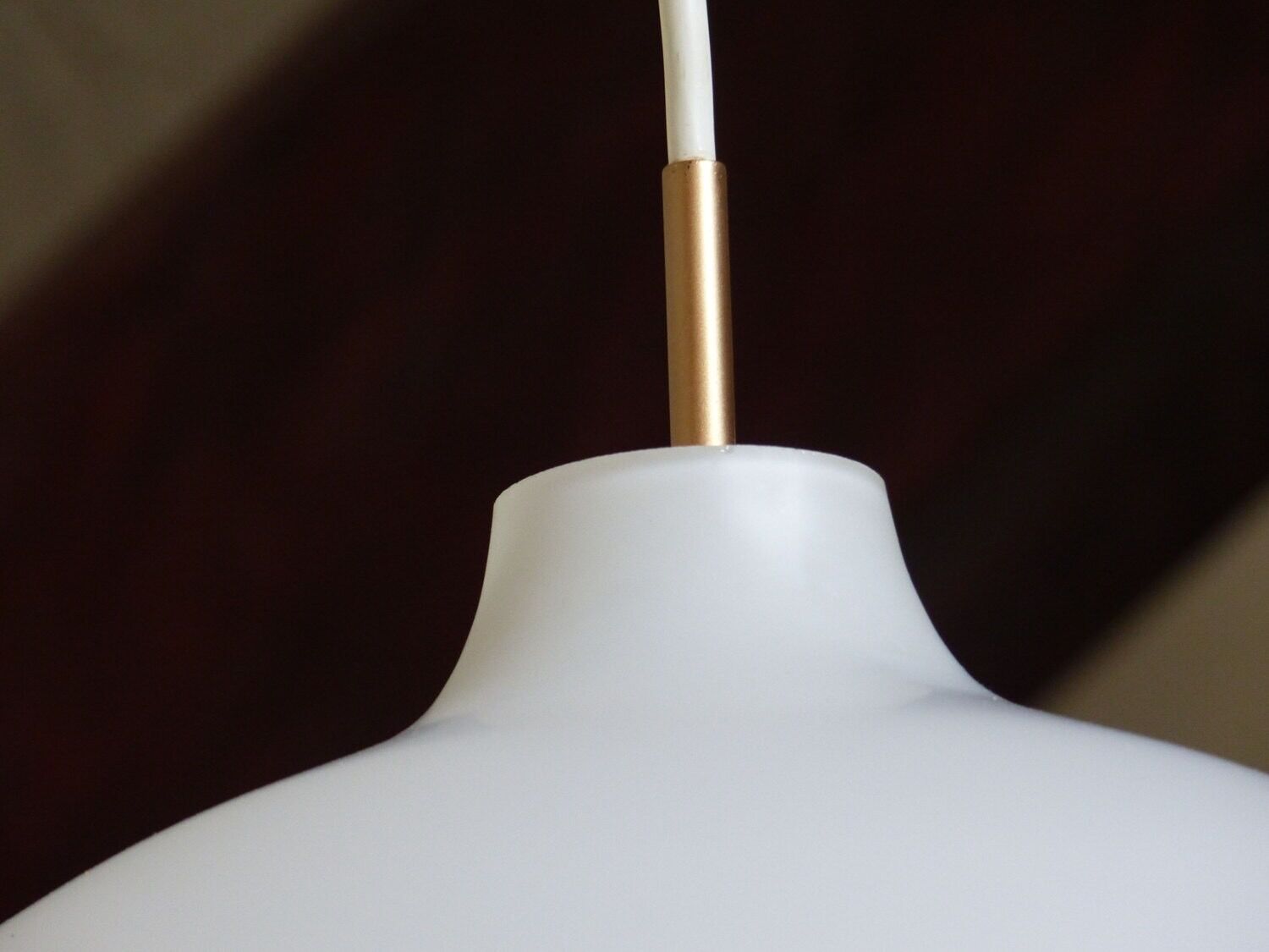 Scandinavian suspension lamp vintage opaline XL Louis Poulsen 40 cm