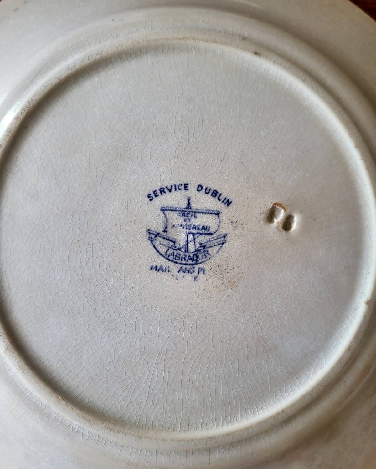 Old Earthenware Plate Creil and Montereau Dublin Service