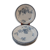 Set of 6 flat plates Terre de Fer U&C Sarreguemines model "Groseilles" late nineteenth