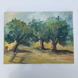 Huile sur toile paysage Jeanine Petit