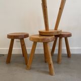 Stool called "Massue" Charlotte Perriand for 60s bows