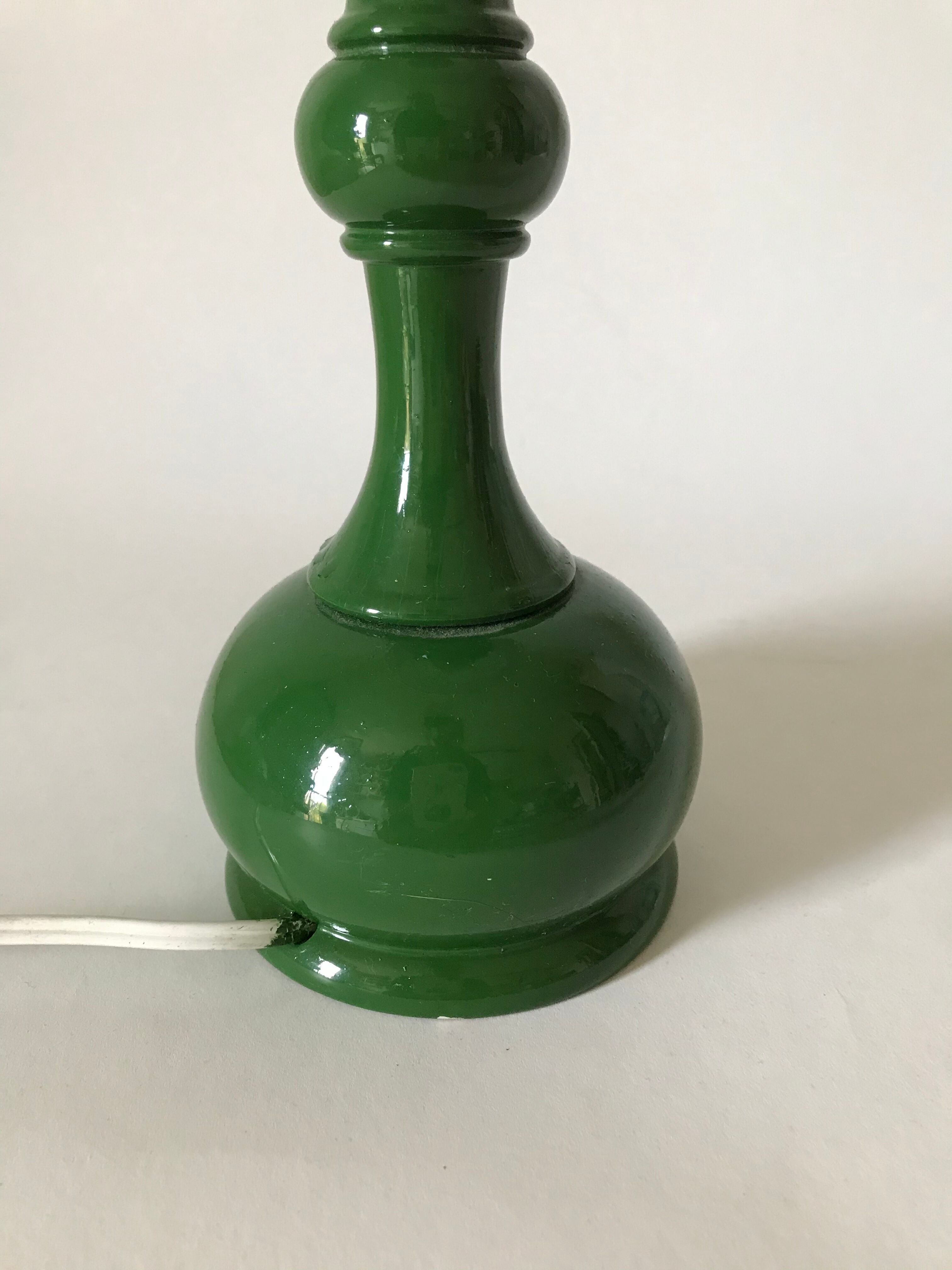 Green laqué wood lamp foot