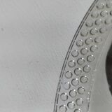 Set of 4 vintage hobnail pressed glass oyster plates