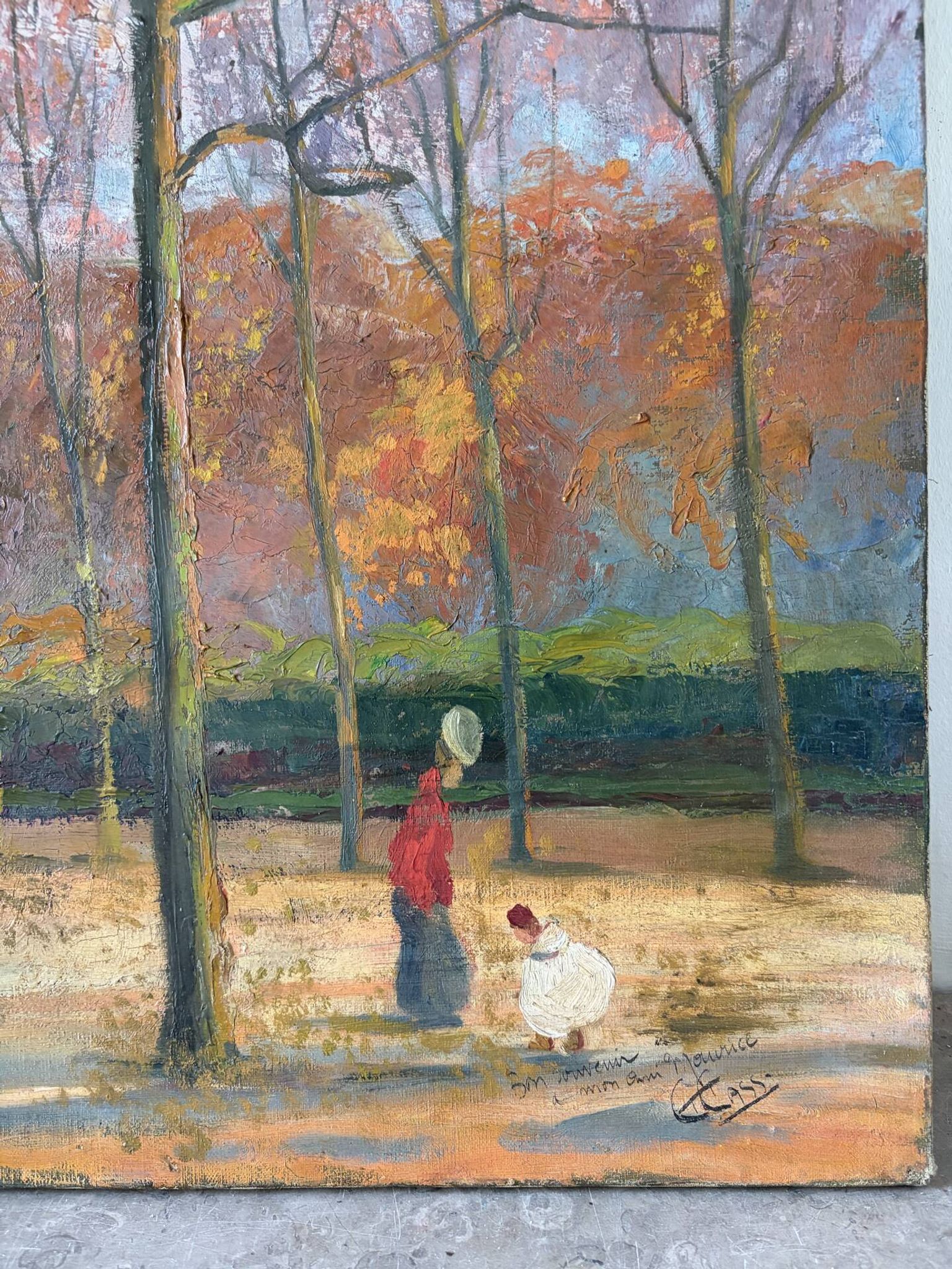 The Luxembourg Garden in Paris, oil on canvas signed.