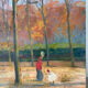 The Luxembourg Garden in Paris, oil on canvas signed.
