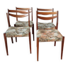 Series of 4 Scandinavian chairs in rosewood 1960.
