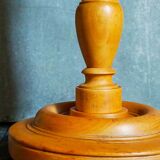 Old solid turned wooden lamp base
