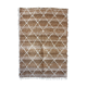 Handmade and reversible carpet - 140 x 200 cm - Mocha and white