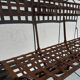 Riveted wrought iron garden bench