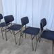 Set of 4 Vintage Stol Kamnik School Chairs Blue Upholstered Retro Dining Ch