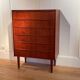 Vintage Scandinavian high chest of drawers in teak "Rigmor"
