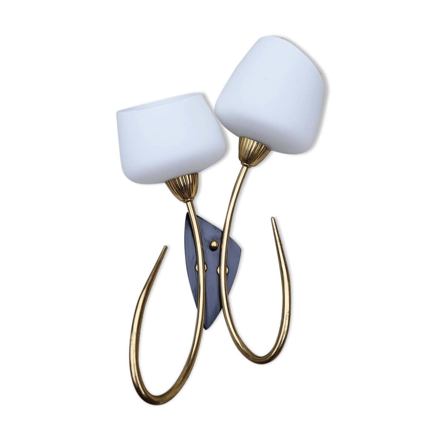 Double fire wall lamp, Arlus house, vintage, 50s