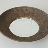 Miroir mural vintage unique, miroir décoratif en céramique fait main, Yougoslavie, années 70