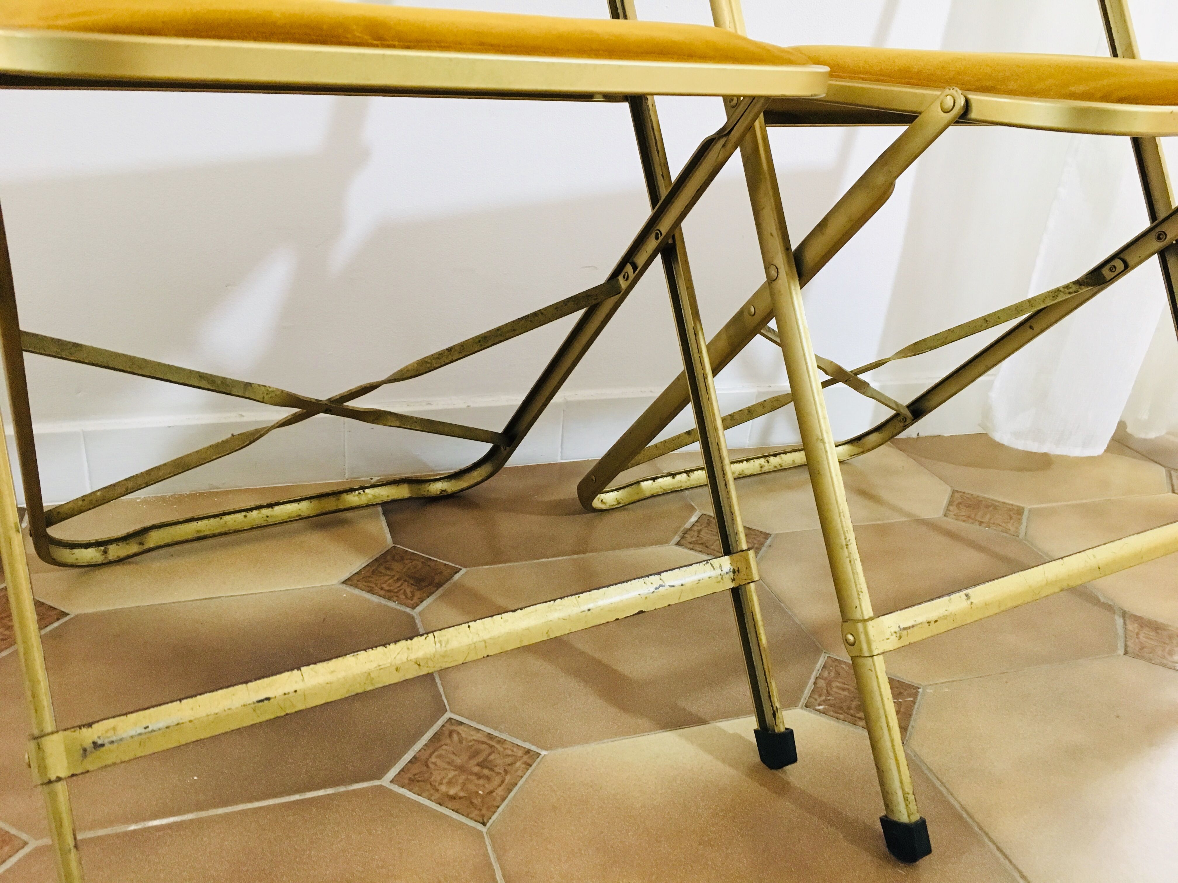 Lot de 2 chaises pliantes en velours