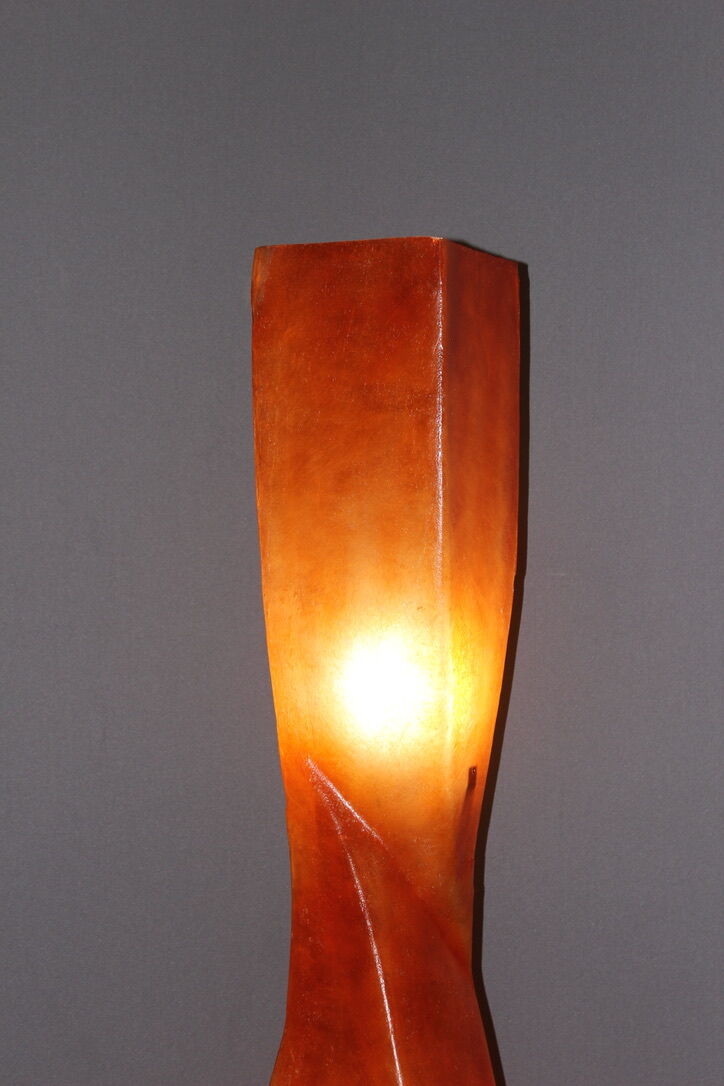 Orange fiberglass floor lamp design