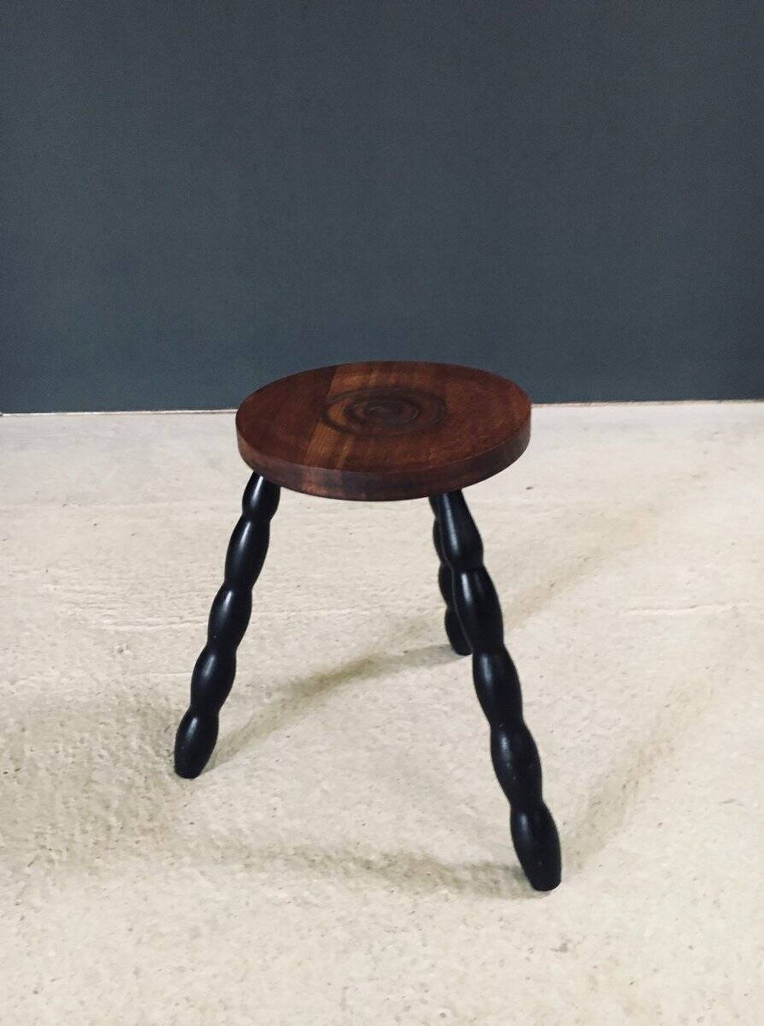French Bobbin Tripod Stool, 1940s