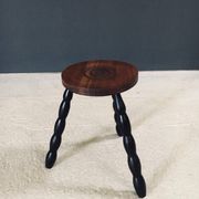 French Bobbin Tripod Stool, 1940s