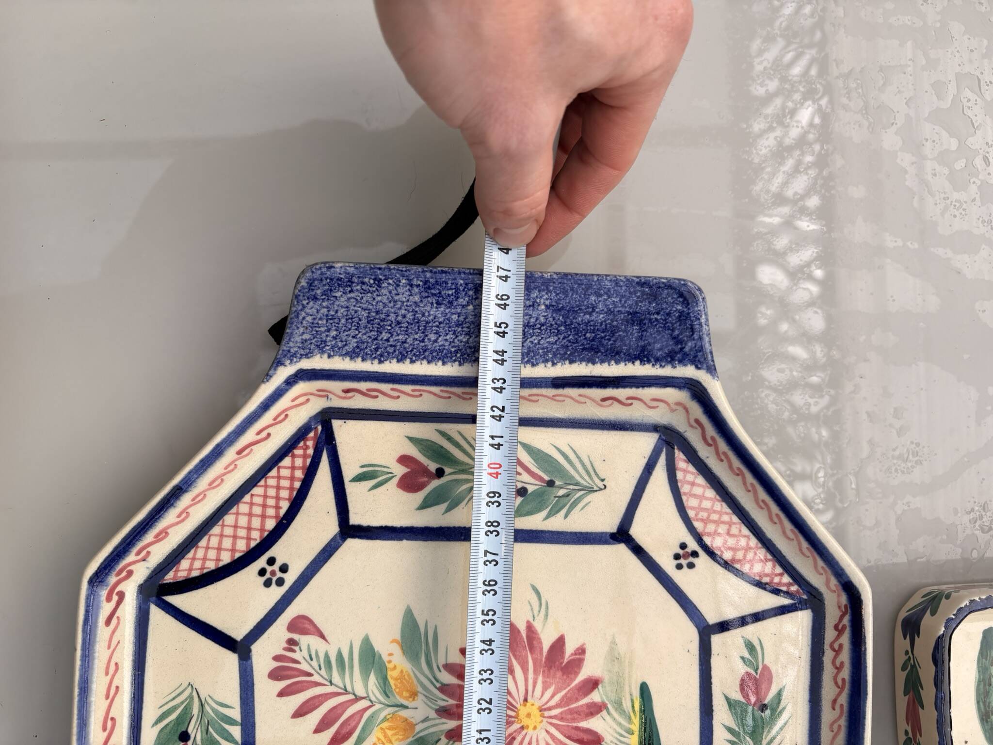 Old dish servant tray ramekin earthenware ceramic henriot quimper bl