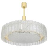 1 of 2 Stunning Murano Glass Tubes Ceiling Light by Doria, Germany, 1960s