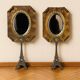 Pair of brass mirrors from the Art Deco period perched on the Eiffel Tower.