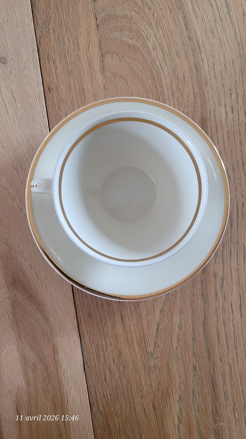 6 vintage Baudour Cerabel cups and saucers