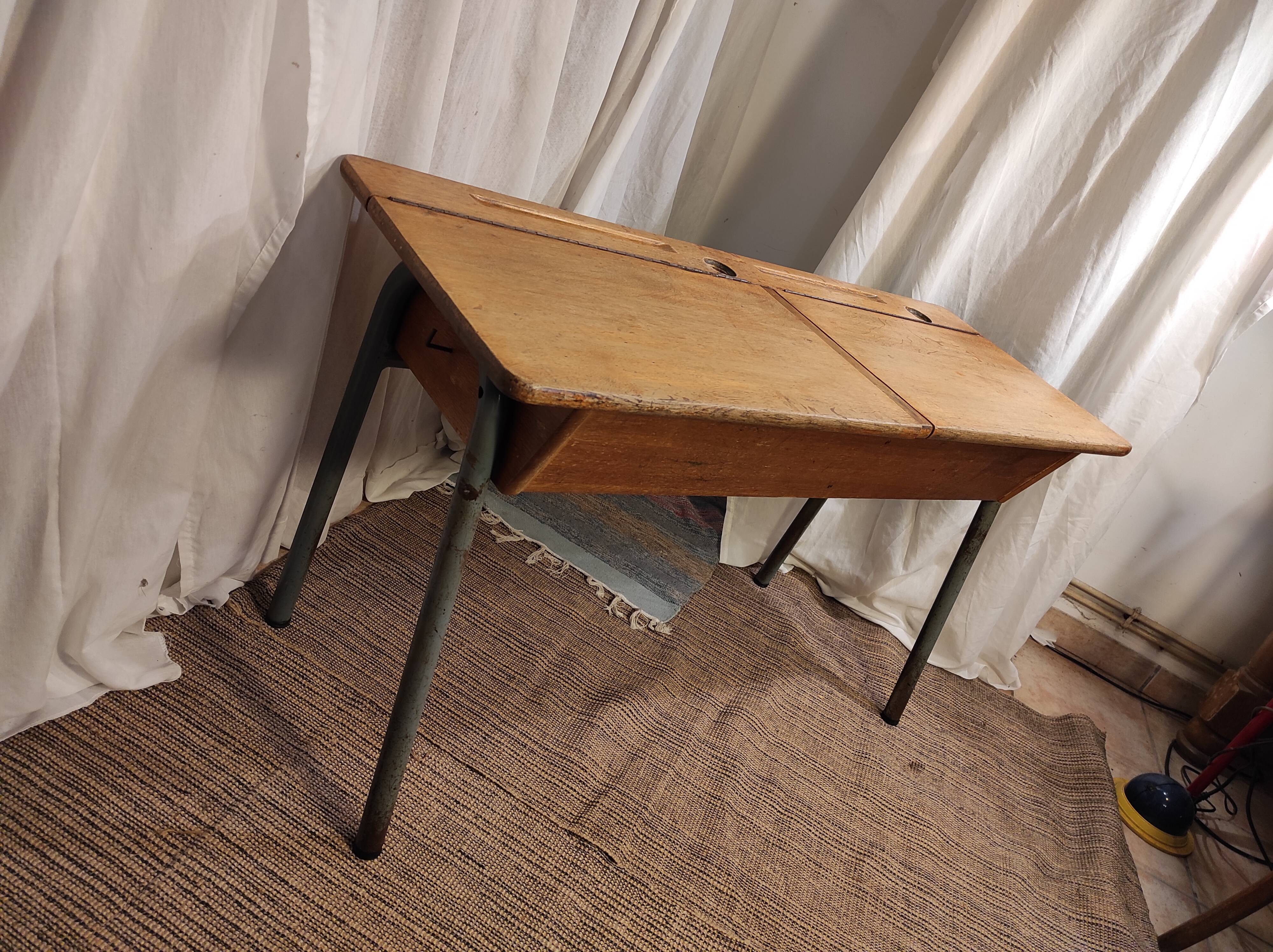 School desk table with locker 1960