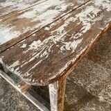 Table console patine blanche