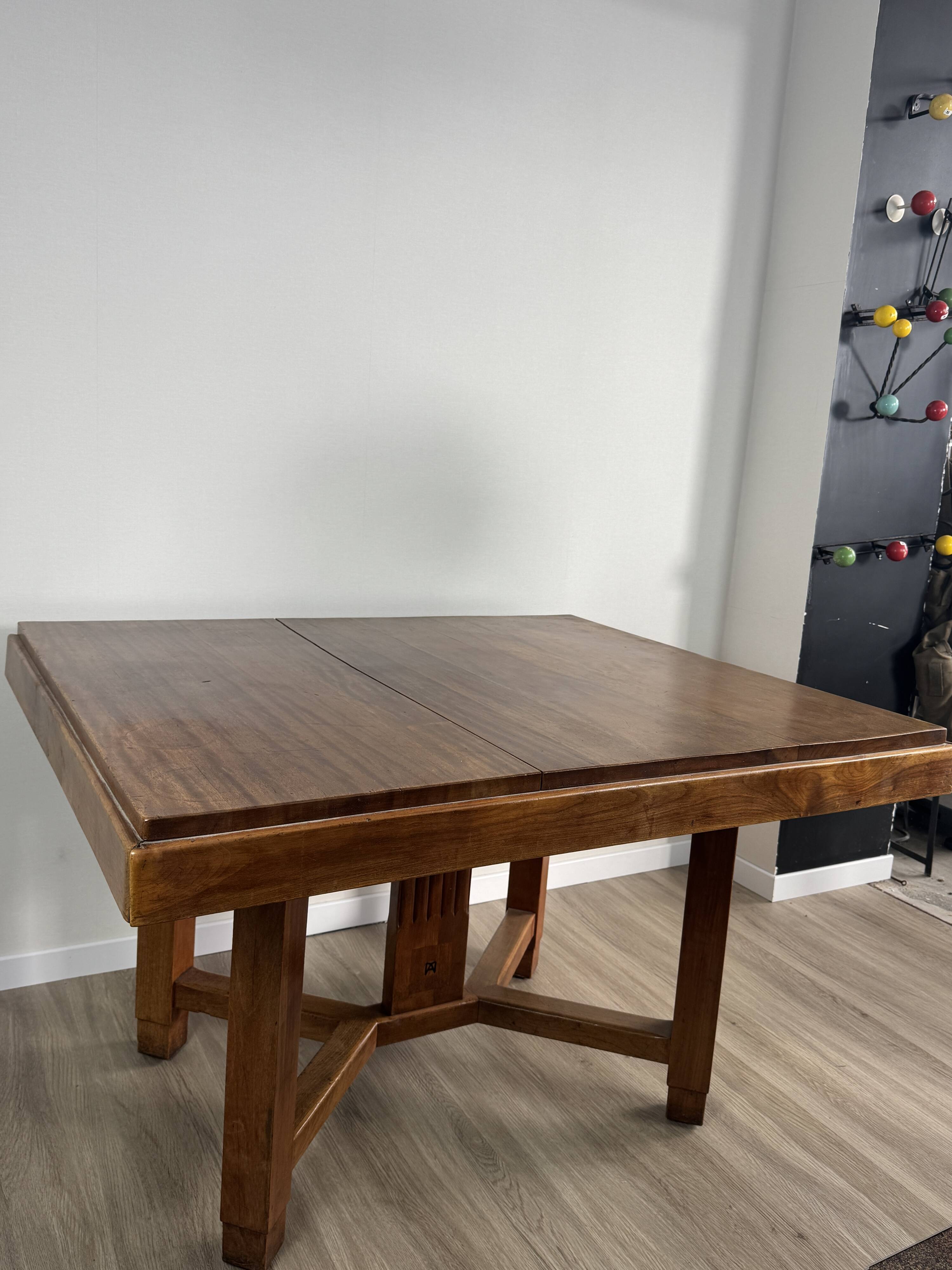 Art Deco dining table — Stamped Maurice Alet (1925–1935)