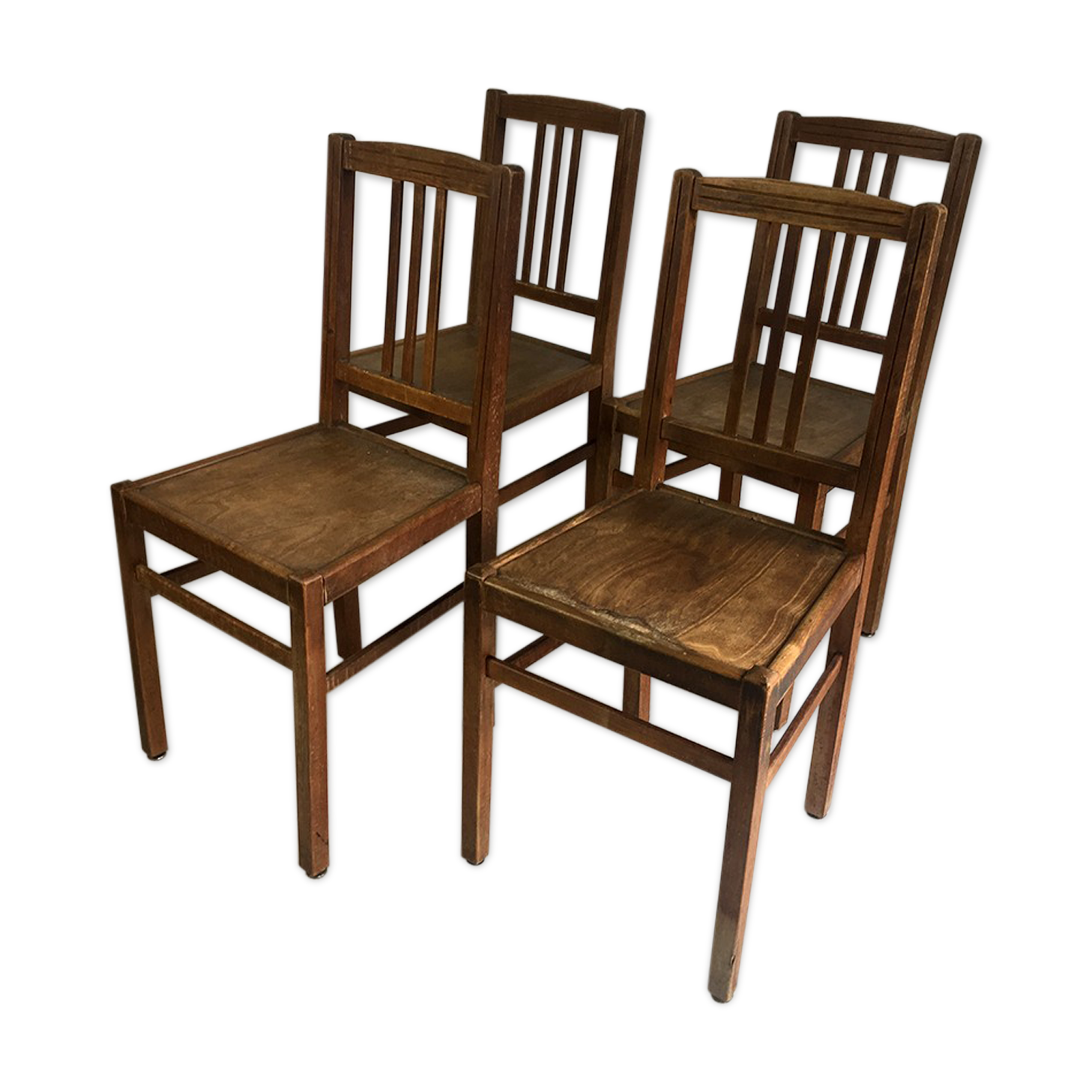 Set of 4 chairs "ELF Indislocables" vintage 50's