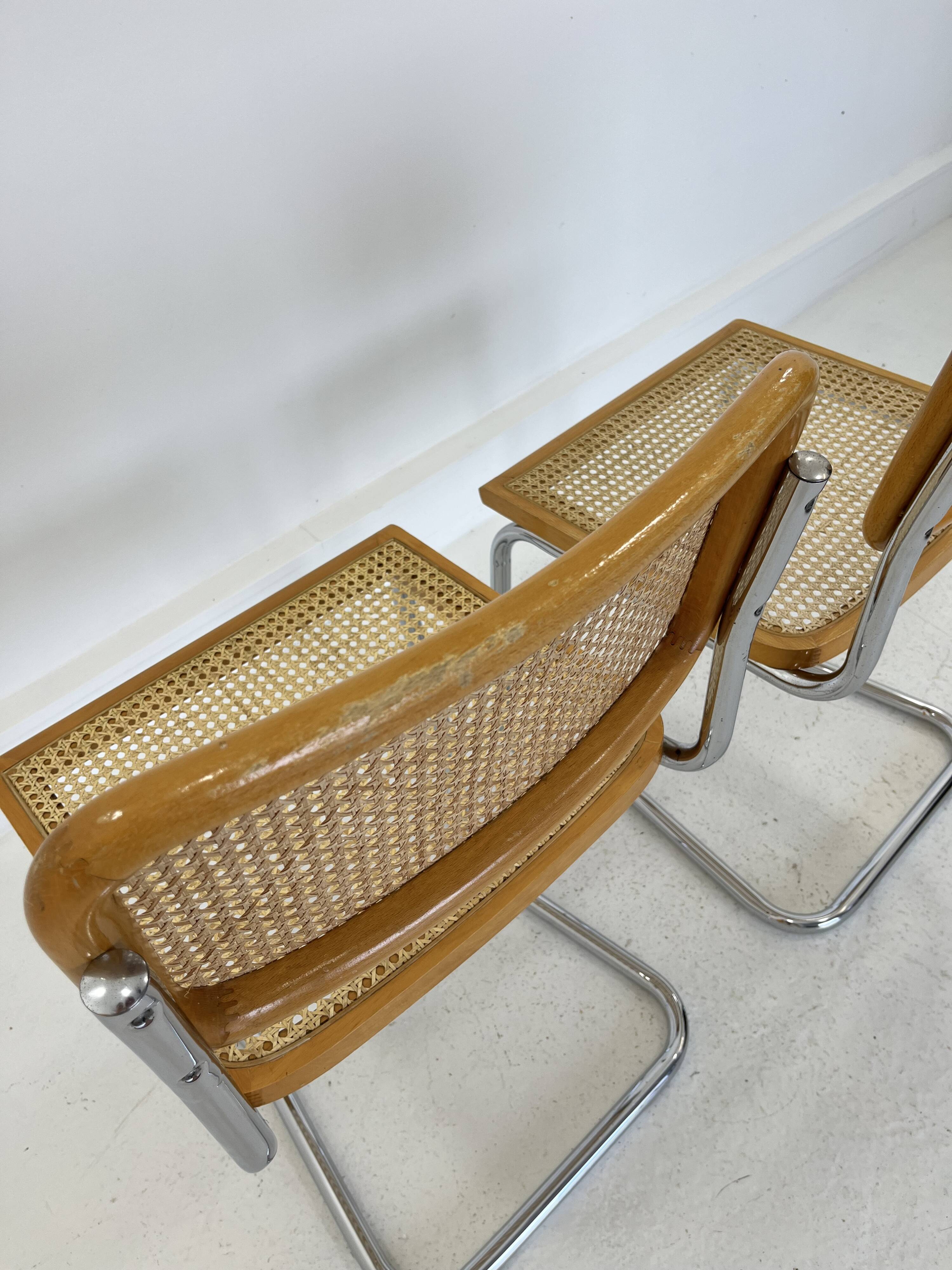 Pair chairs design Marcel Breuer, Italy, 1980