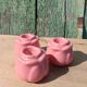 Ceramic pink flower candlestick