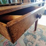Large solid oak farmhouse table with two drawers 260 cm x 100 cm